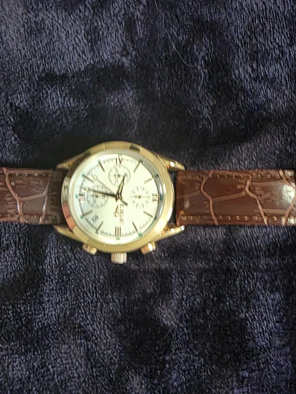 LIGE Men's Gold-Tone Chronograph Mens Watch